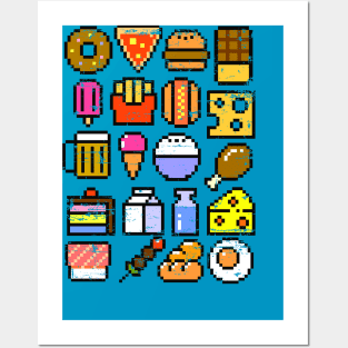 8 bit foodie v2 Posters and Art